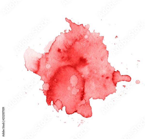Fototapeta Colorful abstract watercolor texture stain with splashes and spatters.