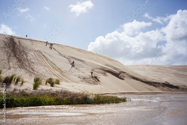 Obraz Bodyboarding down the sand dunes in Ninety mile beach