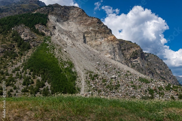 Obraz スイス　崖崩れ