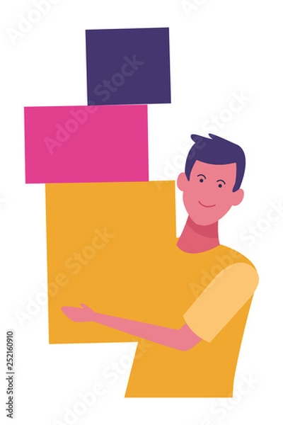 Fototapeta young man cartoon