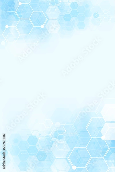 Fototapeta Medical background design. Geometric abstract background with hexagons.