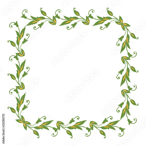 Obraz Vector illustration texture leaf flower frame hand drawn