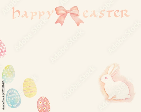 Obraz イースターの水彩フレーム