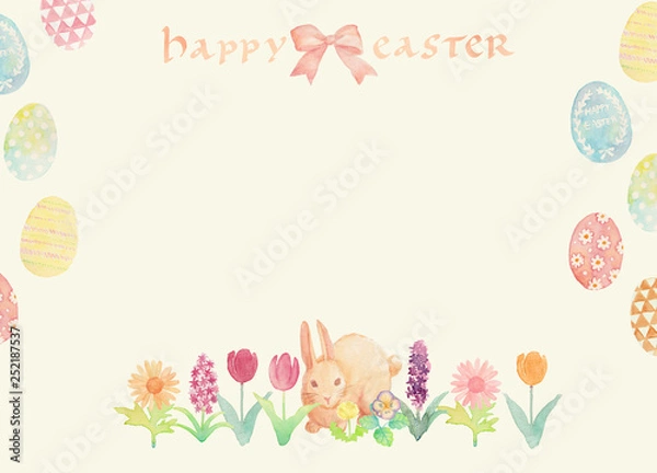Obraz イースターの水彩フレーム