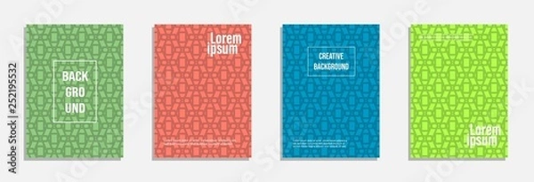 Fototapeta Colorful and modern cover design. Set of geometric pattern background