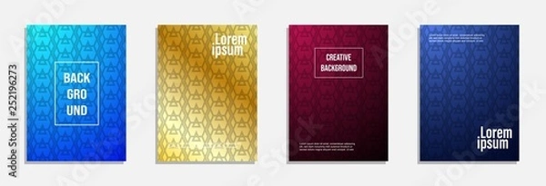 Fototapeta Colorful and modern cover design. Set of geometric pattern background
