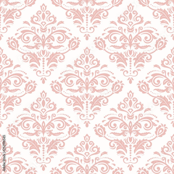 Fototapeta Orient vector classic pattern. Seamless abstract background with vintage elements. Pink orient background. Ornament for wallpaper and packaging