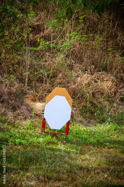 Fototapeta Clean target for battle shooting, IPSC target shooting guns.