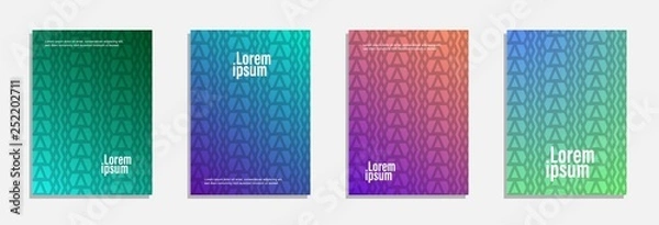 Fototapeta Colorful and modern cover design. Set of geometric pattern background