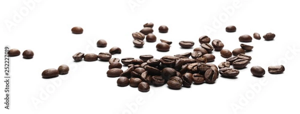 Fototapeta Coffee beans isolated on white background