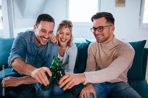 Obraz Drinking beer and having fun.