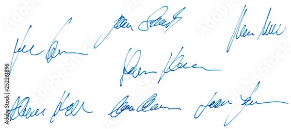 Fototapeta Conceptual random artificial artwork ink pen signature as handwriting design elements not referencing to real person