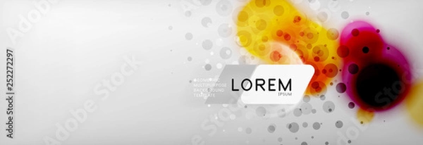 Fototapeta Background abstract - blurred dotted color circle shape, techno bubbles