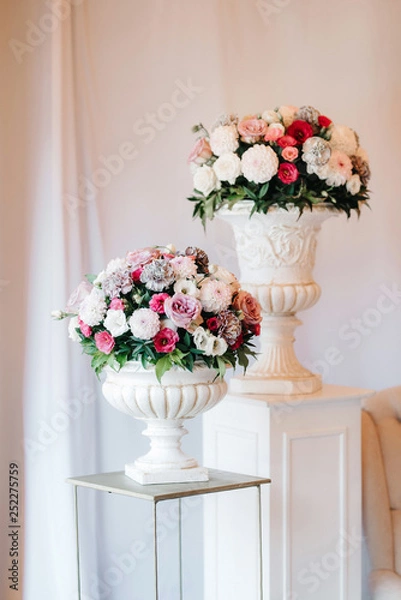 Fototapeta Banquet hall for weddings with decorative elements