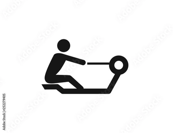 Obraz Rowing icon, rowing machine vector web icon isolated on white background, EPS 10, top view