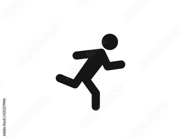 Obraz Running icon, running man vector web icon isolated on white background, EPS 10, top view