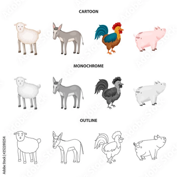 Fototapeta Isolated object of breeding and kitchen  icon. Set of breeding and organic  stock vector illustration.
