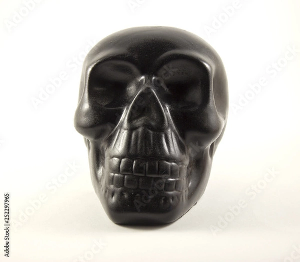 Fototapeta figure black human skull on white background