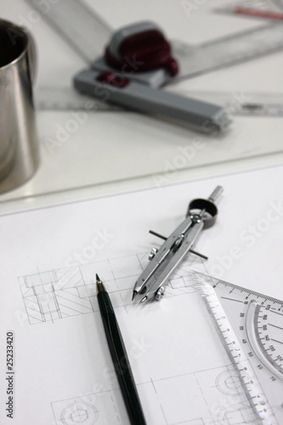 Fototapeta technical drawing