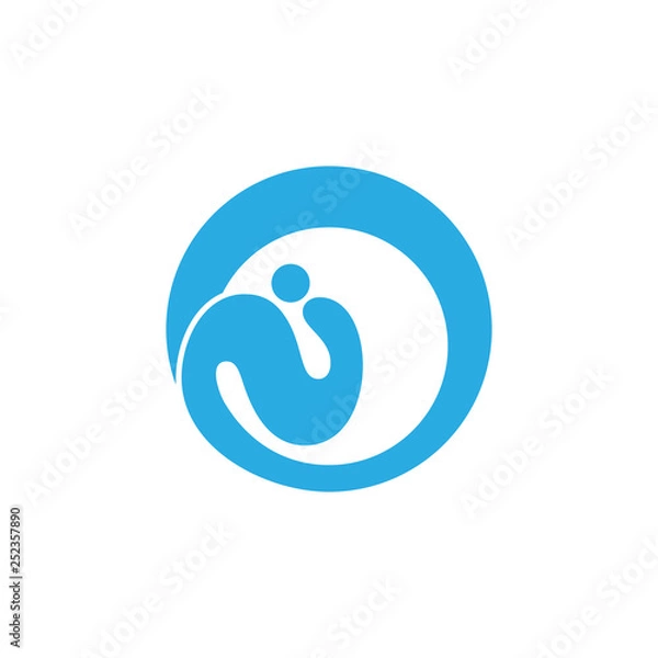 Obraz letter n abstract water splash simple logo vector