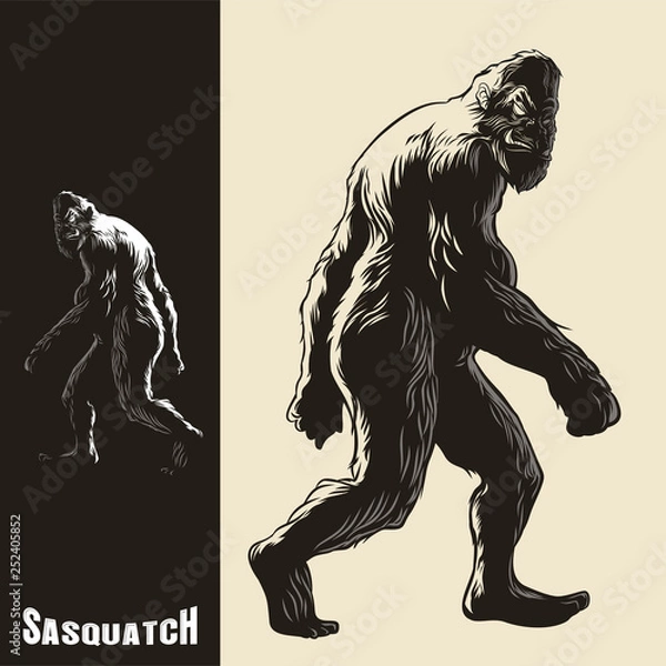 Fototapeta Sasquatch monkey gorilla walking