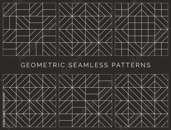 Fototapeta Abstract geometric seamless patterns
