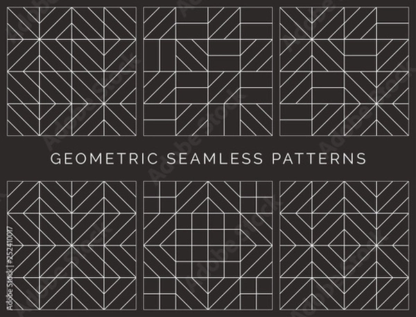 Fototapeta Abstract geometric seamless patterns