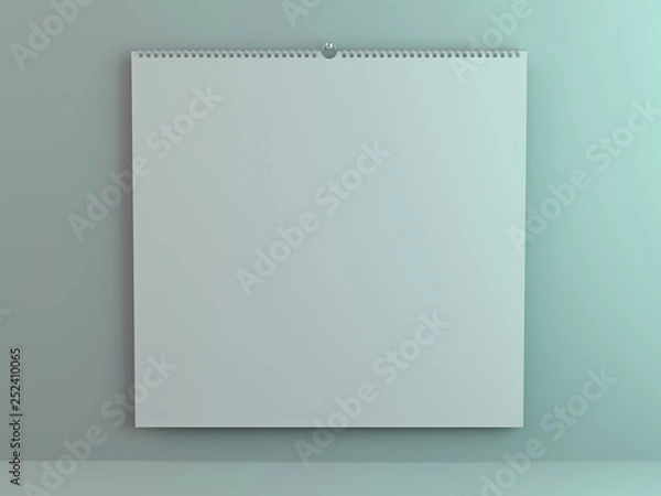 Obraz Blank design square calendar template with soft shadows. 3D