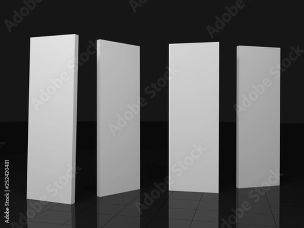 Fototapeta 3d render panels 1x3 meters. Mockup.