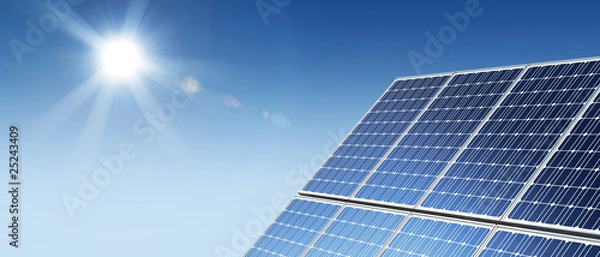Obraz Panele słoneczne panorama słońca rozbłysk