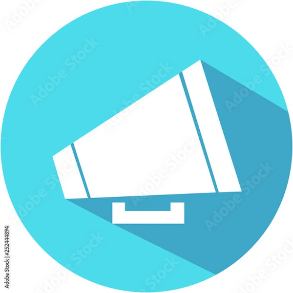 Obraz Blue Megaphone icon. Flat design. Vector Illustration