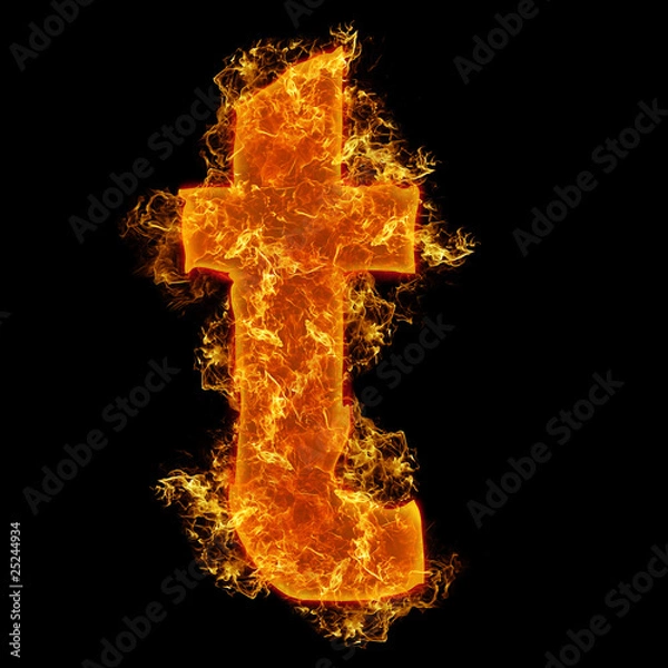 Obraz Fire small letter T