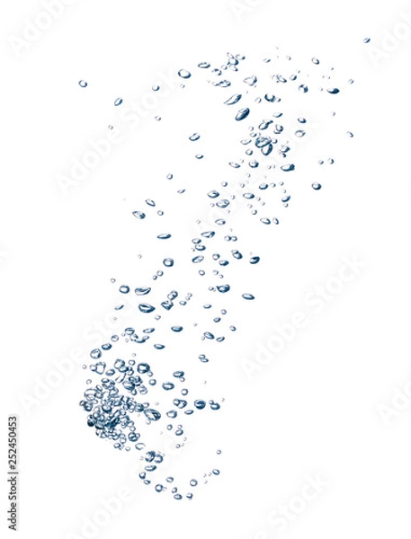 Obraz Underwater bubbles isolated on white background