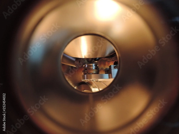Fototapeta High vacuum analytical chamber with sample inside