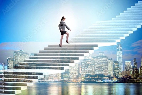 Fototapeta Businesswoman in ambition and determination concept