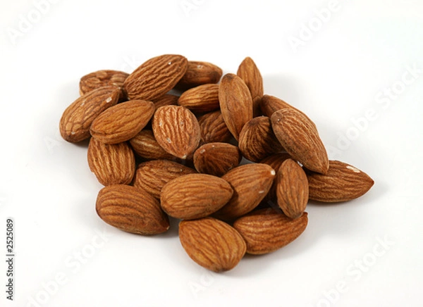 Obraz almonds on a white background