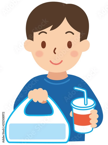 Fototapeta テイクアウトする男性