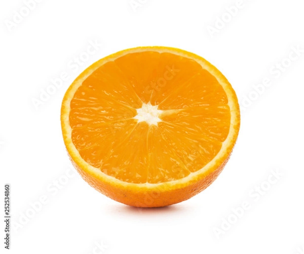 Fototapeta Half of ripe orange isolated on white