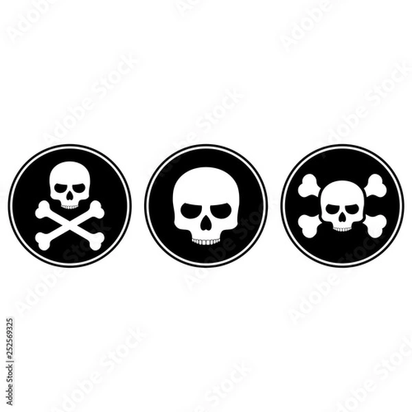Obraz Skull and crossbones icon or button