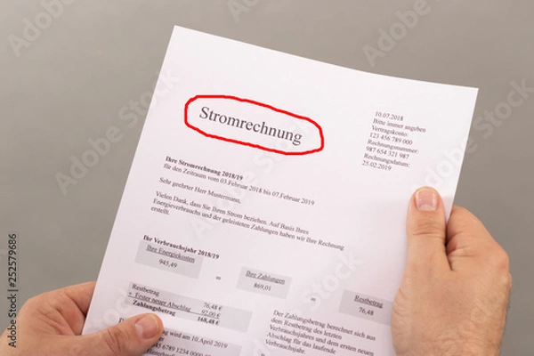 Obraz Stromrechnung
