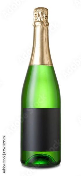Obraz Champagne bottle on white background