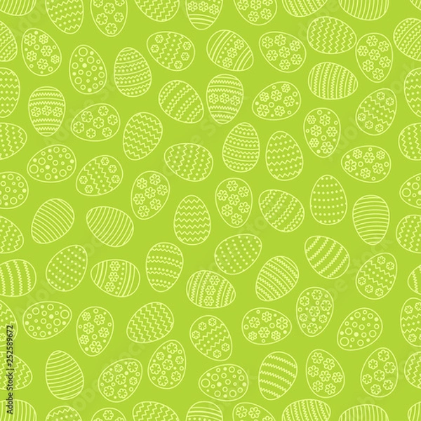 Fototapeta Easter seamless background with eggs. Gift card egg ornament, pattern. Spring season holidays.
