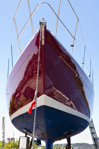 Obraz Reflections in a polished yaught hull