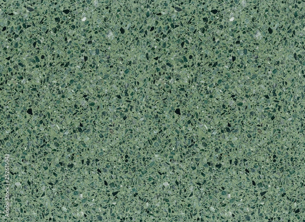 Fototapeta Green mottled terrazzo floor tile surface texture background.