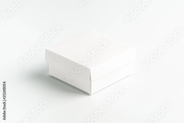 Obraz white rectangular cardboard box on a white background, moke up