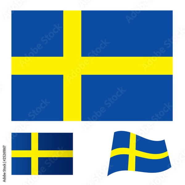 Obraz Sweden flag set
