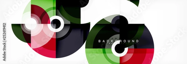 Obraz Round shapes vector abstract background. Trendy circle shapes composition vector