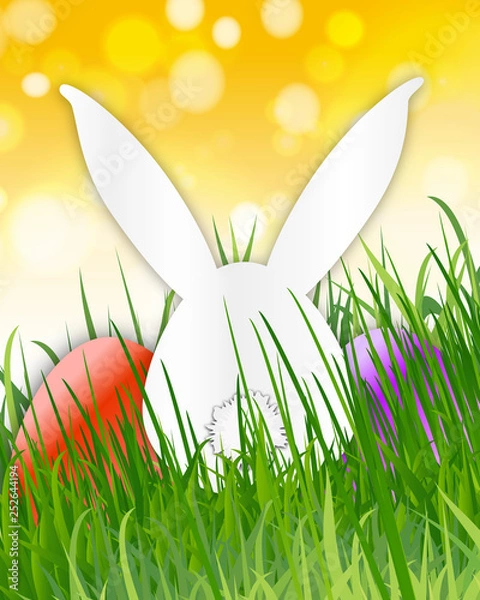 Fototapeta Easter Bunny with eggs