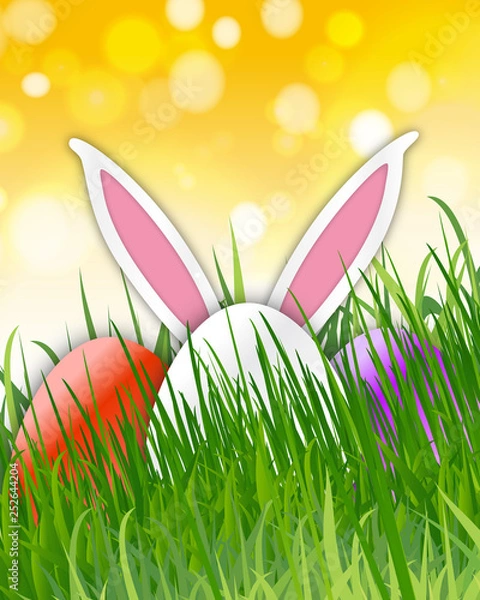 Fototapeta Easter Bunny with eggs