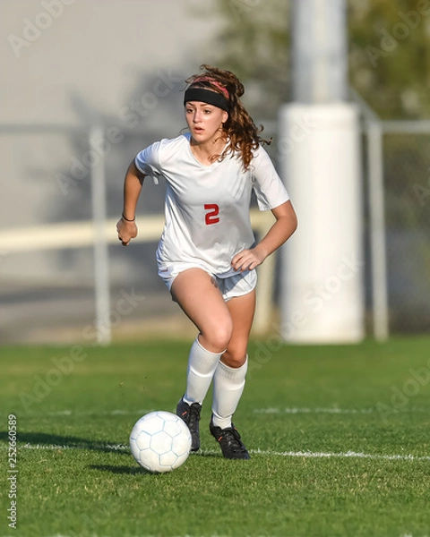Obraz Young soccer player in action